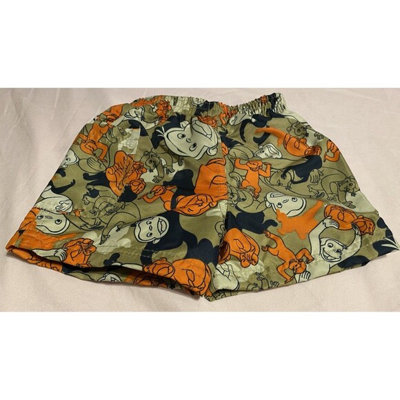 Vintage Curious George AOP Kids Swim Shorts Trunks Tan/Khaki/Orange/Black 12M - Picture 2 of 13